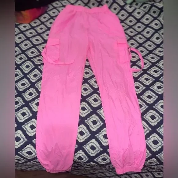 Dolls Kill Hot & Delicious Pink Sweet Radioactive Flair Joggers - Picture 2 of 3